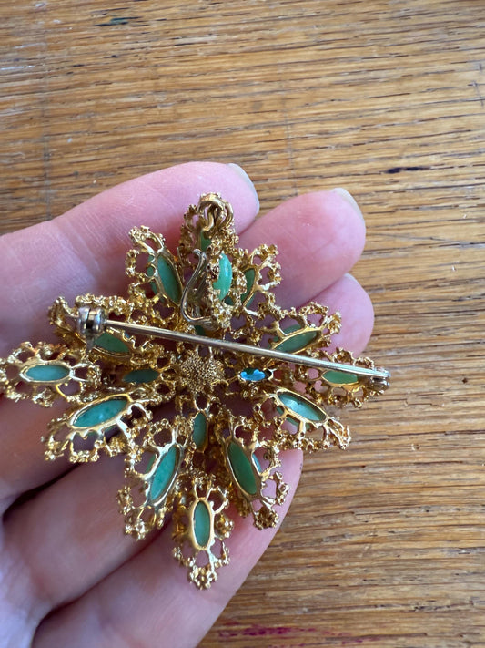 Bold 1960's Biomorphic 18K Yellow Gold Pendant with Removable Bale Brooch