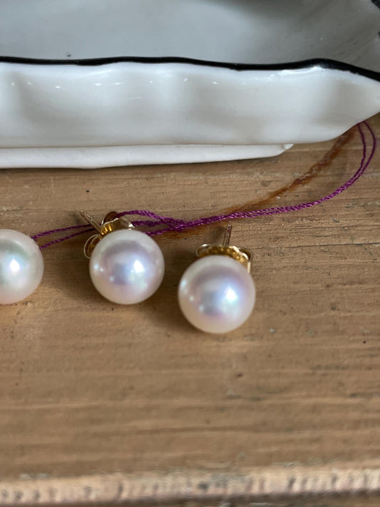 Pick a Pair of Vintage Cultured Pearl Earrings in 14K Yellow Gold