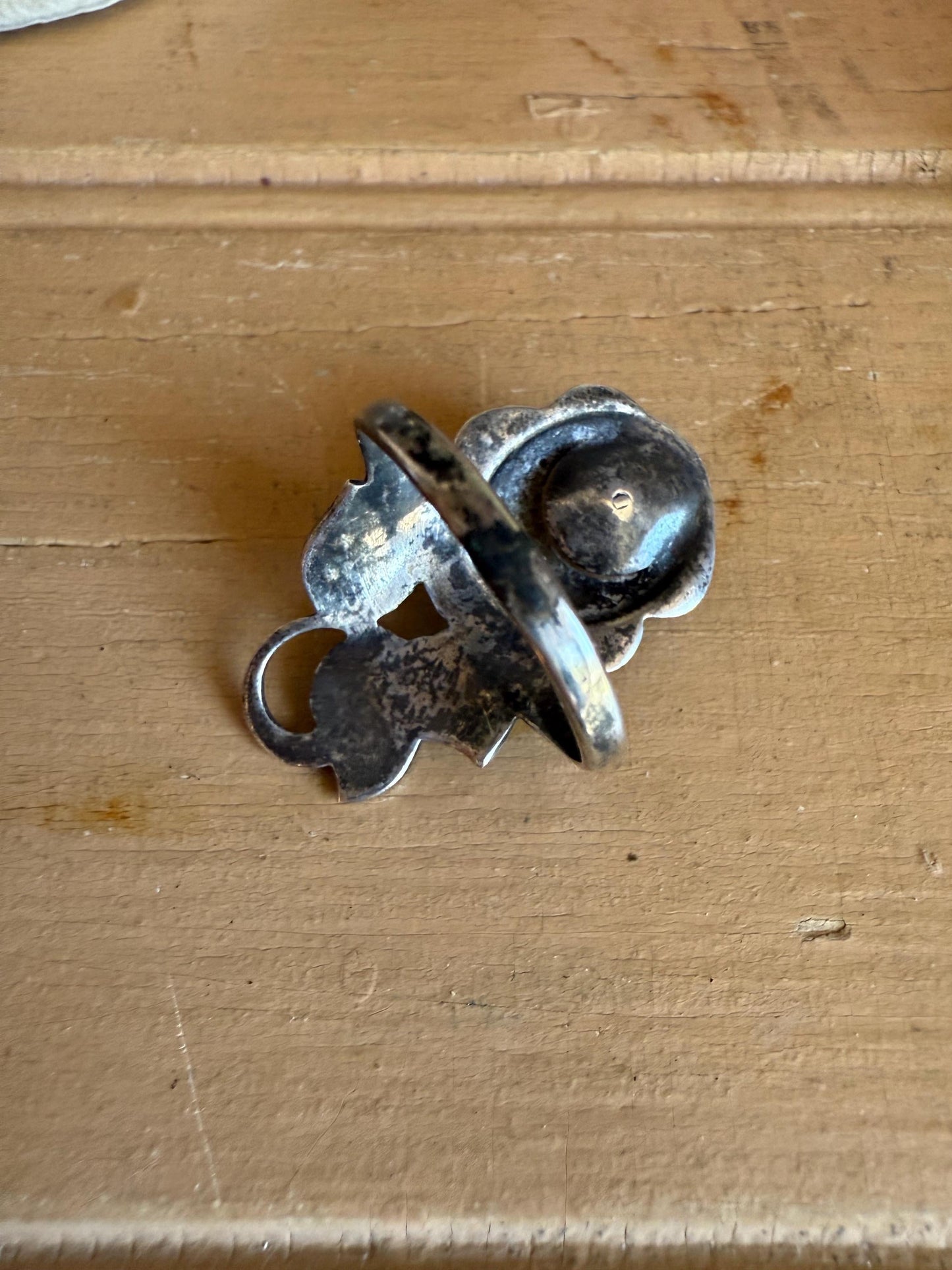 Sterling Silver c1920-1930 Art Deco Marcasite Pearl Rose Ring