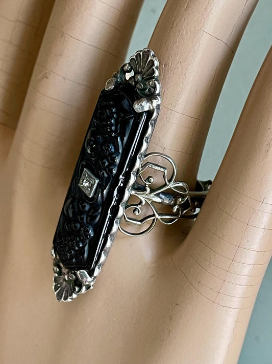 One of a Kind Older Sterling Silver Art Deco Brooch Conversion to a Ring