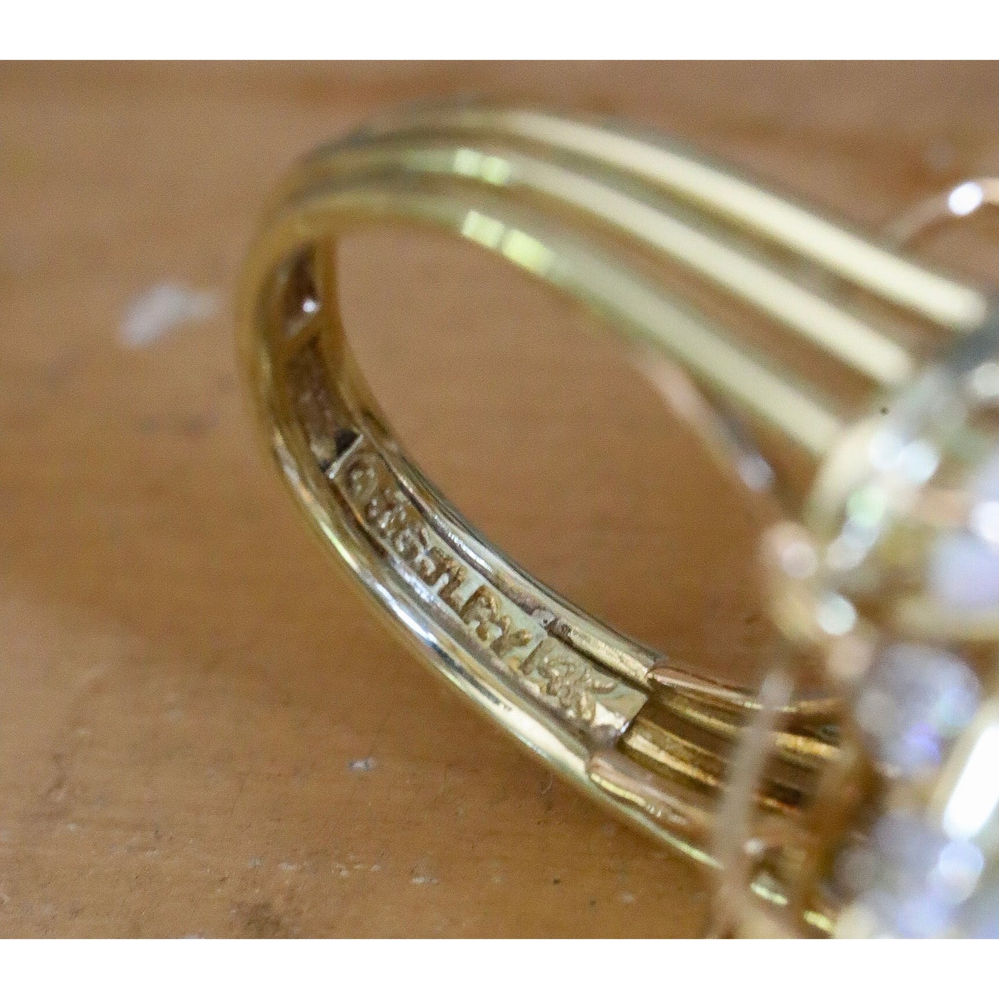 A Fine 1960's Jack Gutschneider 14K Opal and Diamond Cocktail Ring
