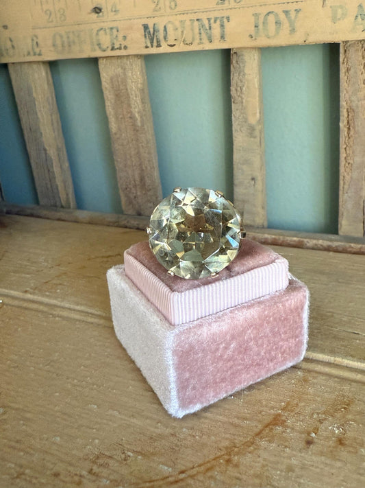 The Ultimate 1960's Bauble Cocktail Golden Quartz 14K Yellow Gold Ring