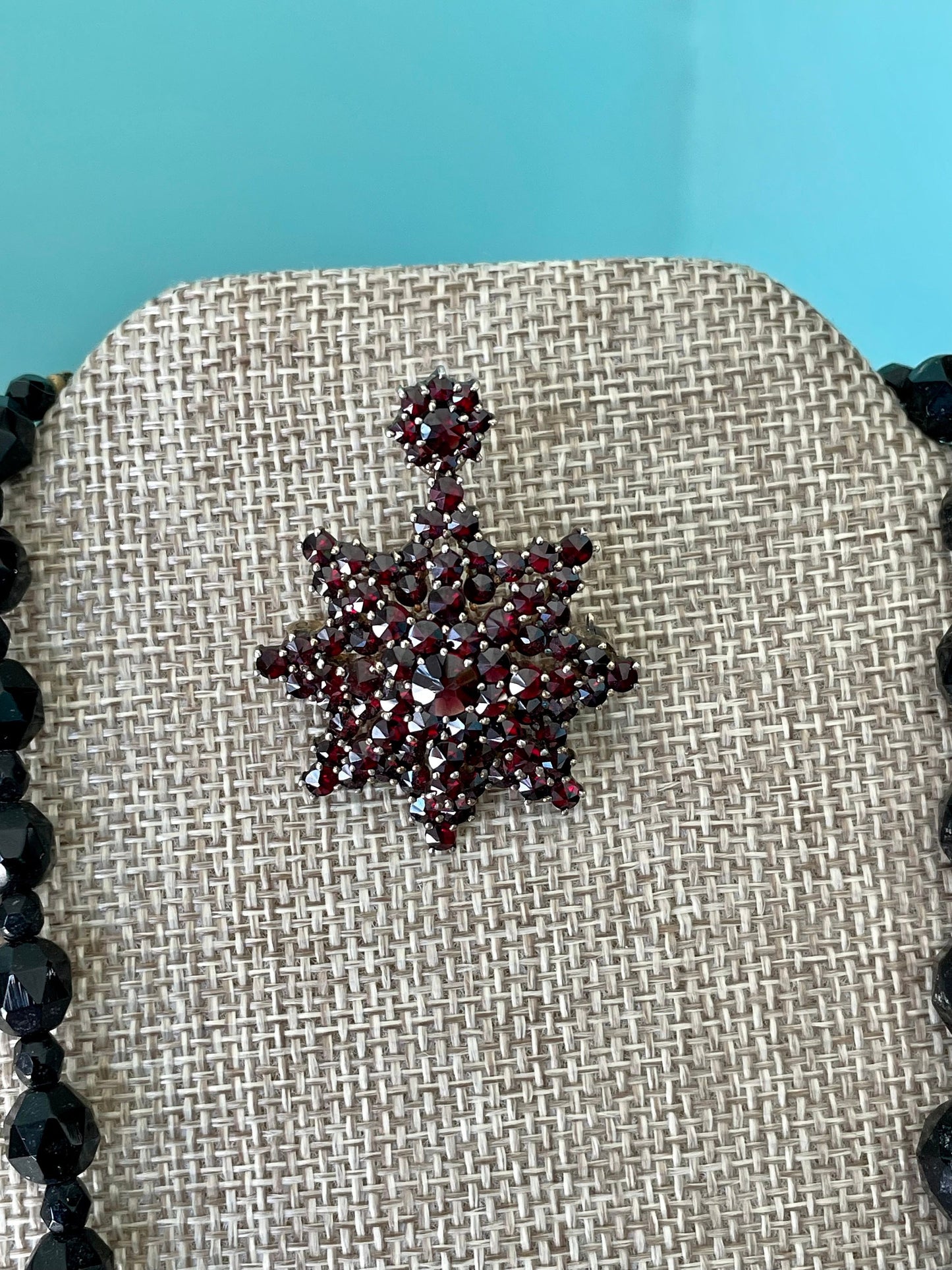 Antique Bohemian Cut Garnet Brooch Pendant