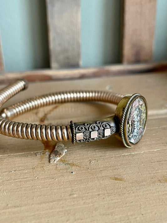 Victorian Tri-Color Gold Solder Flexible Bracelet