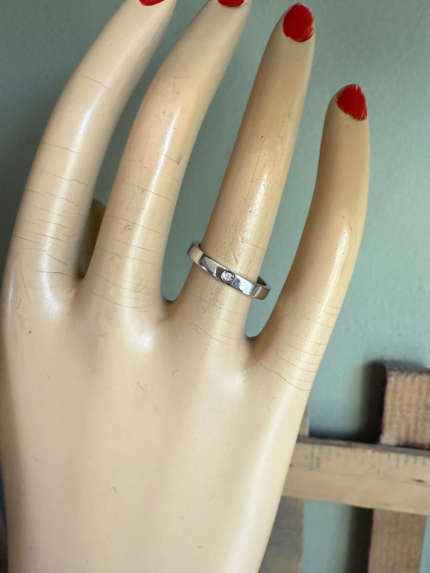 Italian Made Recarlo Vintage Platinum Diamond Band
