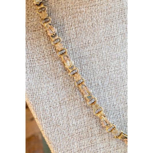 An Impressive Tri Color Maple Leaf Victorian Bookchain