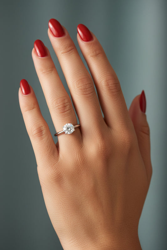 Vintage 1970's Natural Round Brilliant Cut Approx. 1 Ct Set in 14K White Gold Ring