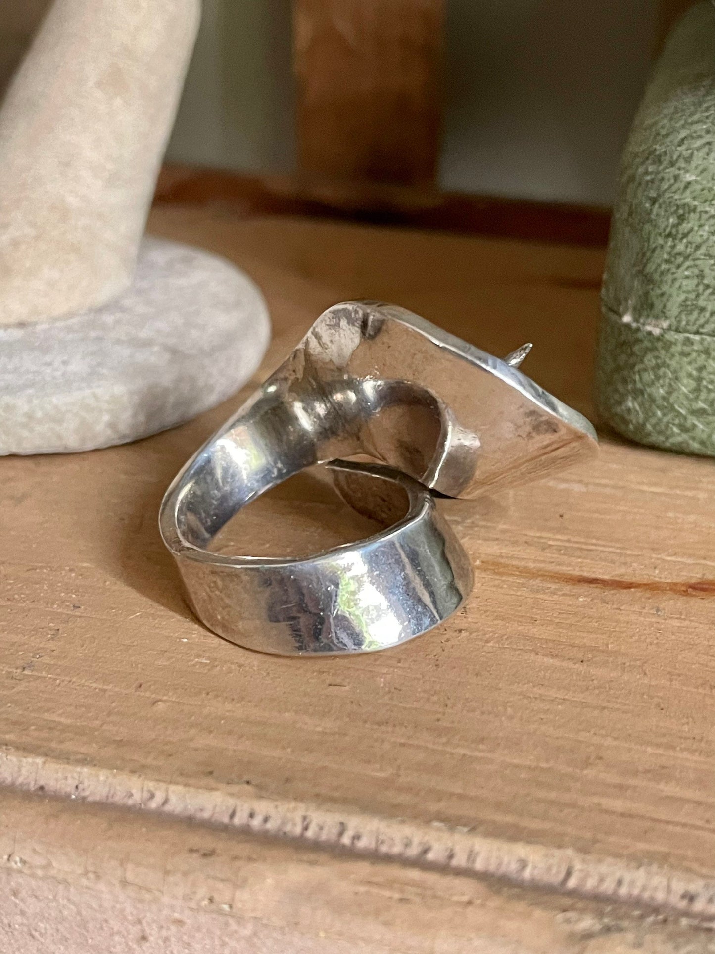 Graziella Laffi Oxen Set in Sterling Silver Ring and Earrings Mid-Century