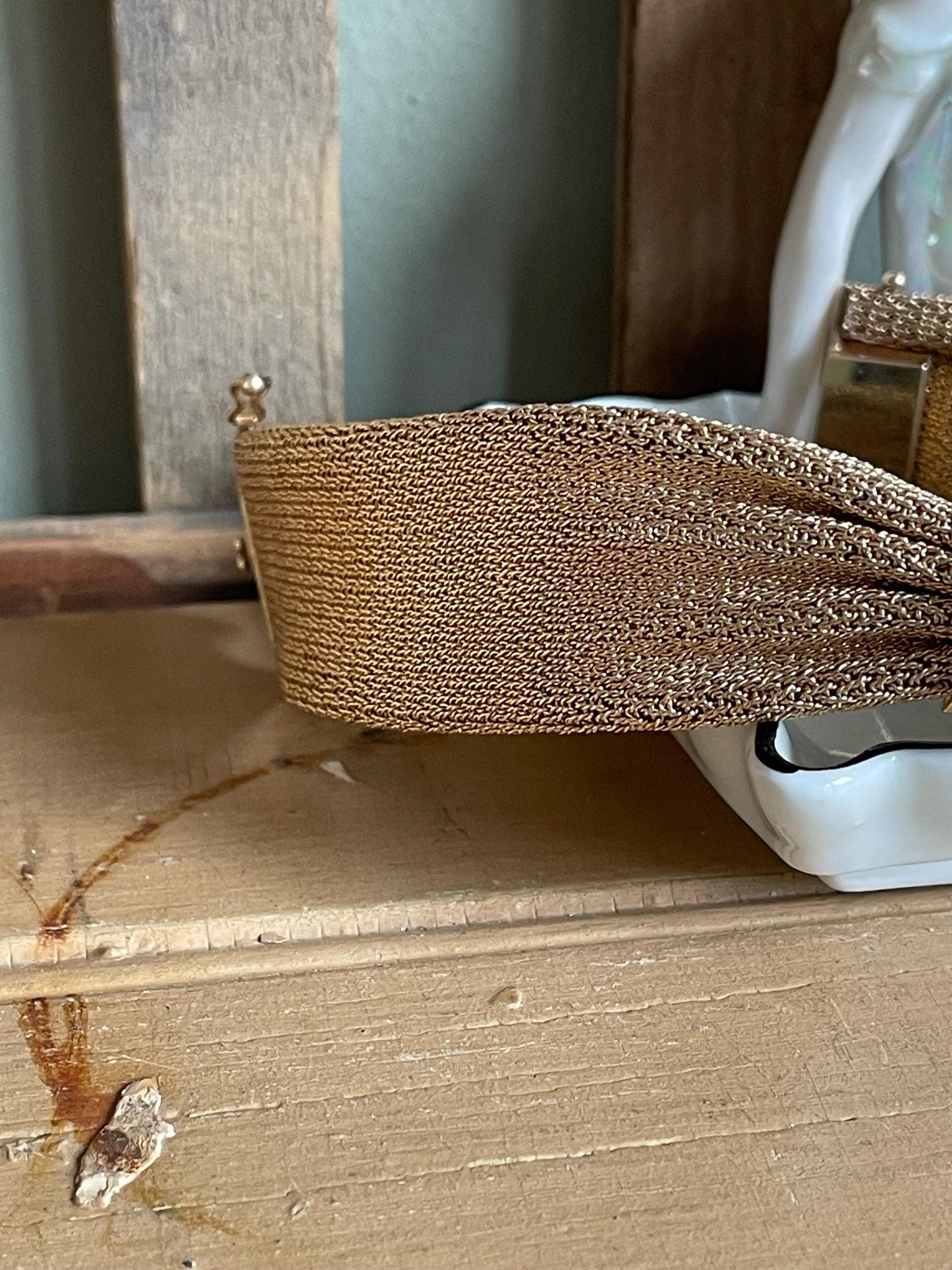 An Exceptional Mid Century Mesh 14K Yellow Gold Longines Surprise Watch