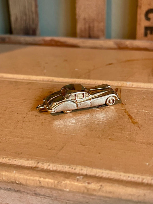 Vintage 1950's Solid 14K Yellow Gold Car Charm Pendant