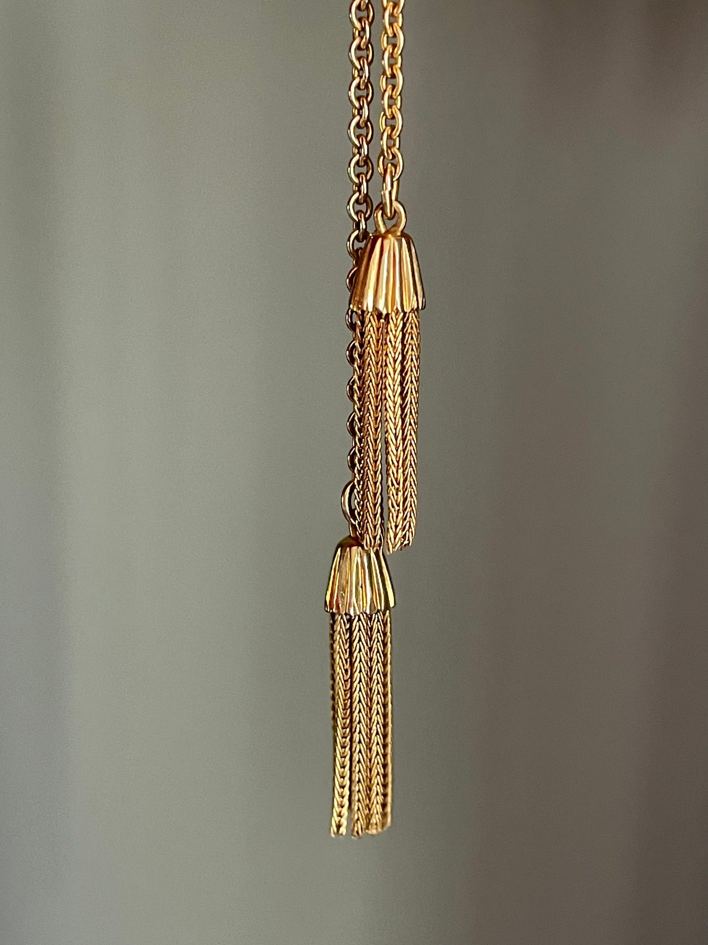 Vintage Four Link Shell Cameo Bracelet with Tassels