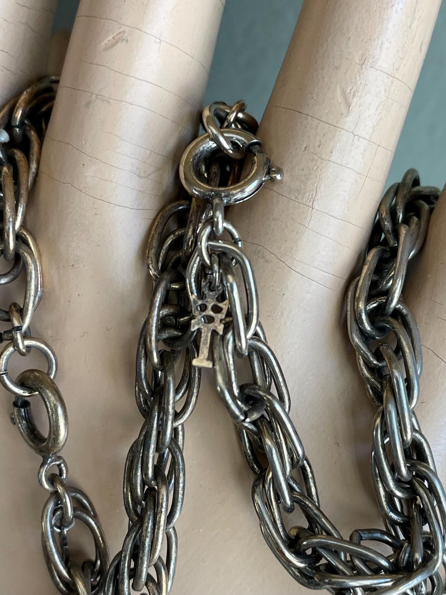 Vintage Trifari Cranberry Glass Dangle Bracelets, Renaissance Collection