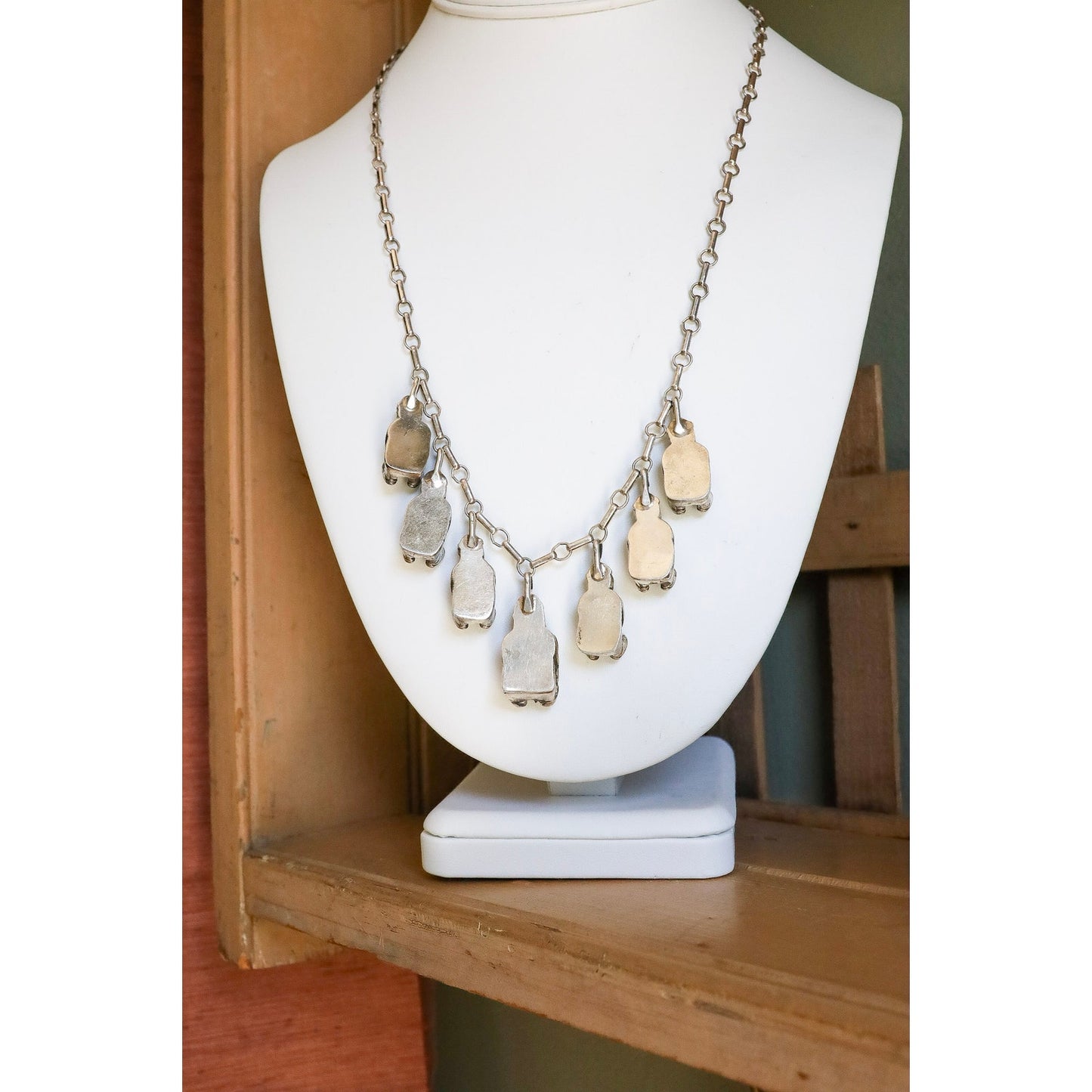 Carol Felley Native American Navajo Sterling Silver Storyteller Necklace