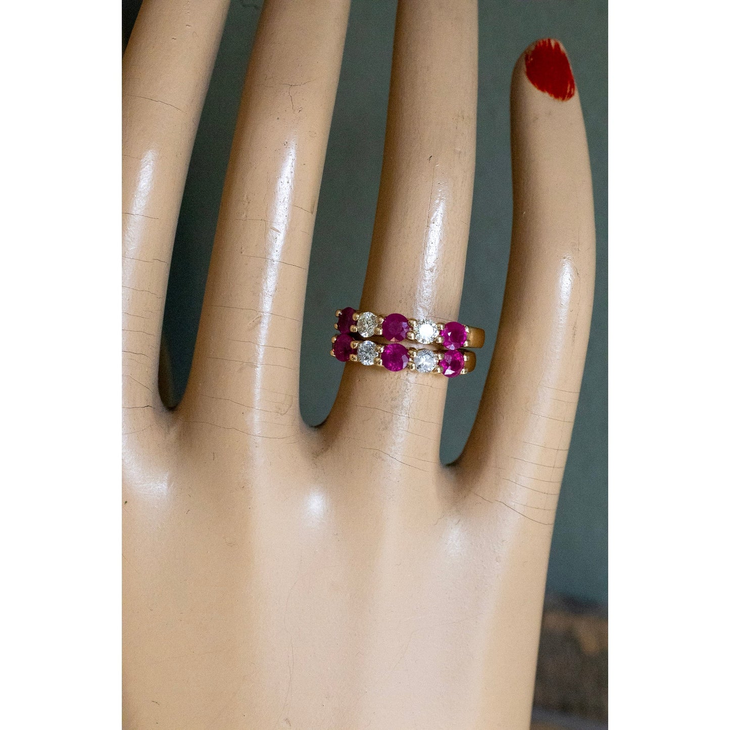 Buy One or Both 14K Effy Natural Ruby and Diamond Bands