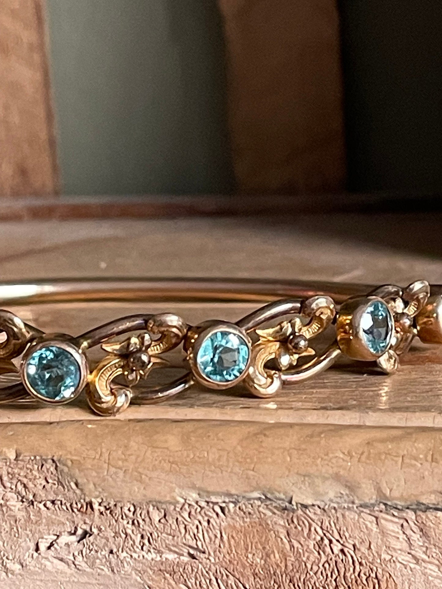 Edwardian Imitation Zircon Gold Filled Bracelet