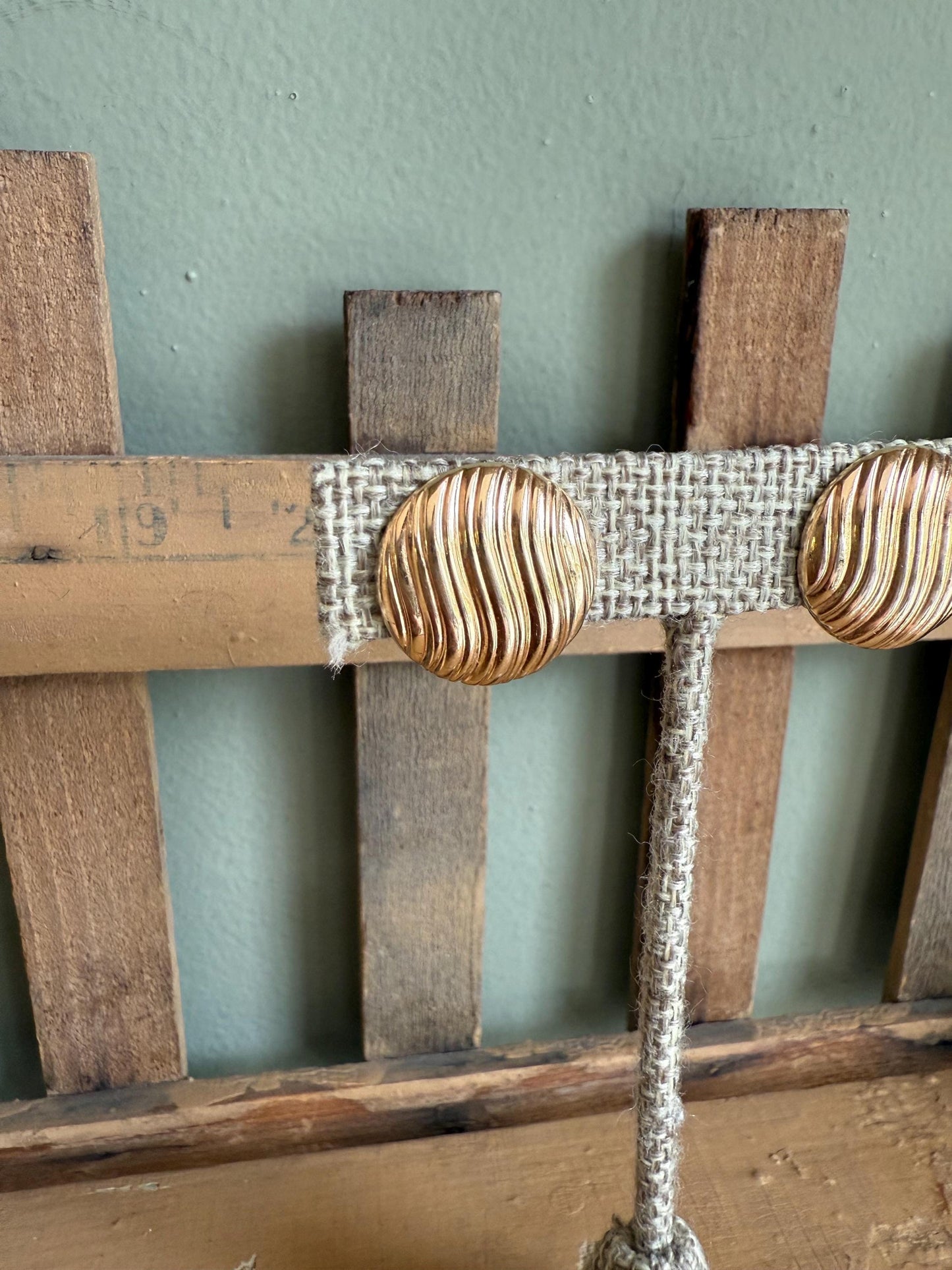 c1980 14K Yellow Gold Disc Clip Back Earrings