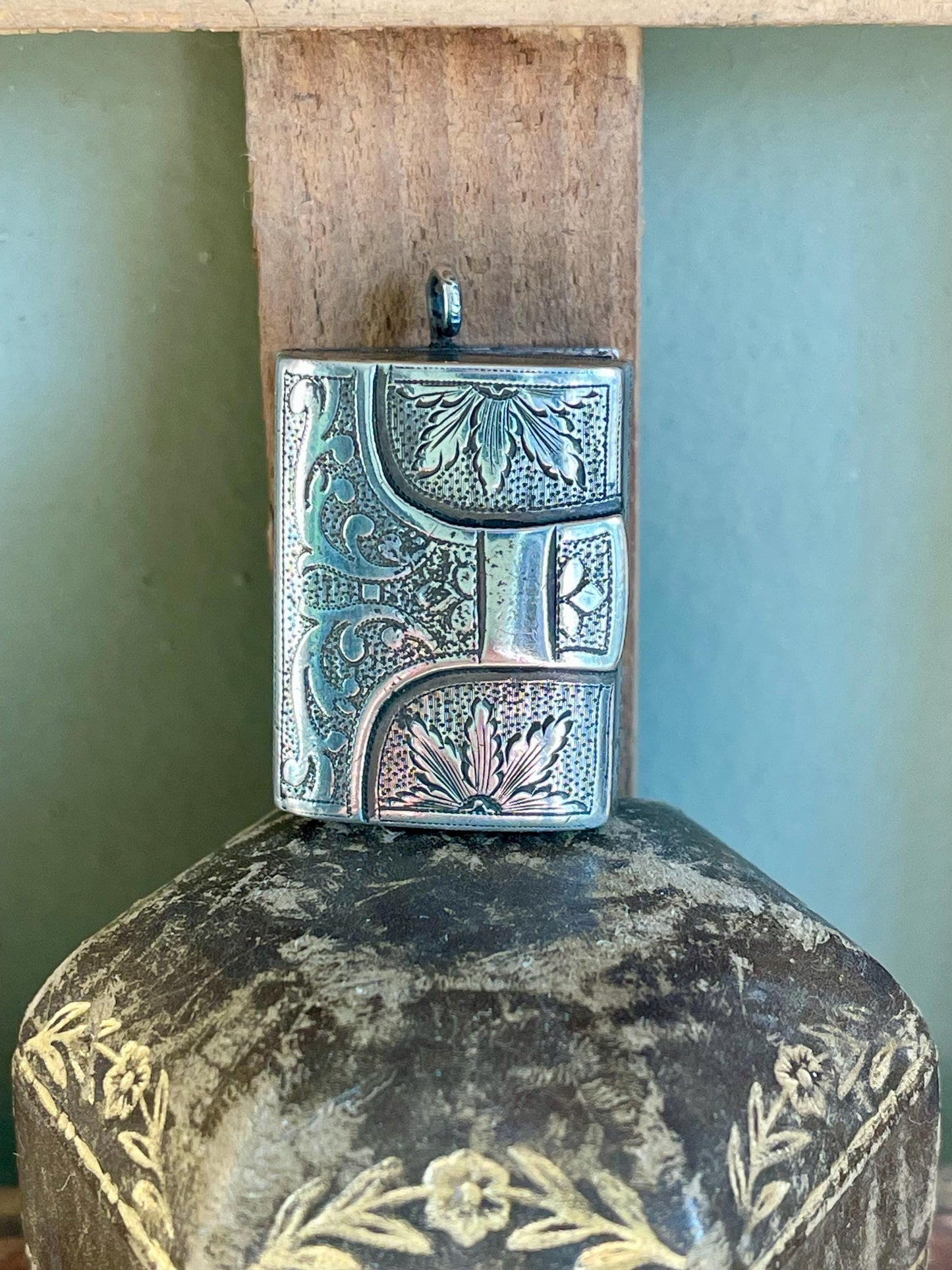 c1810 Georgian Silver Vinaigrette by John Thornton Birmingham Gilt Interior