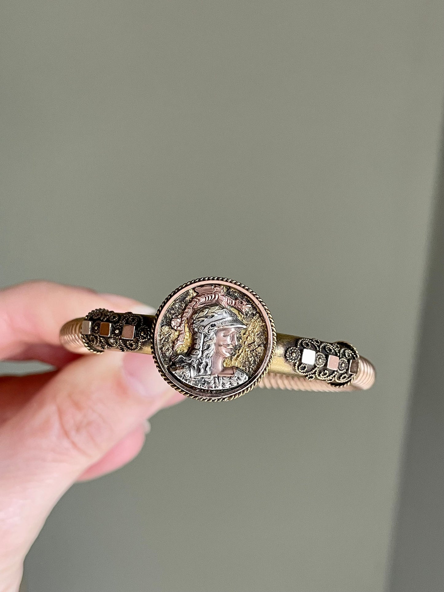 Victorian Tri-Color Gold Solder Flexible Bracelet