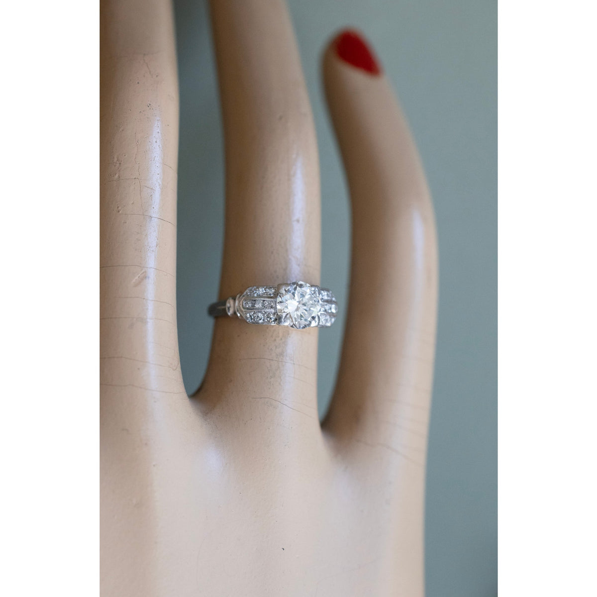 Art Deco Platinum and Iridium Old European Cut Diamond Ring