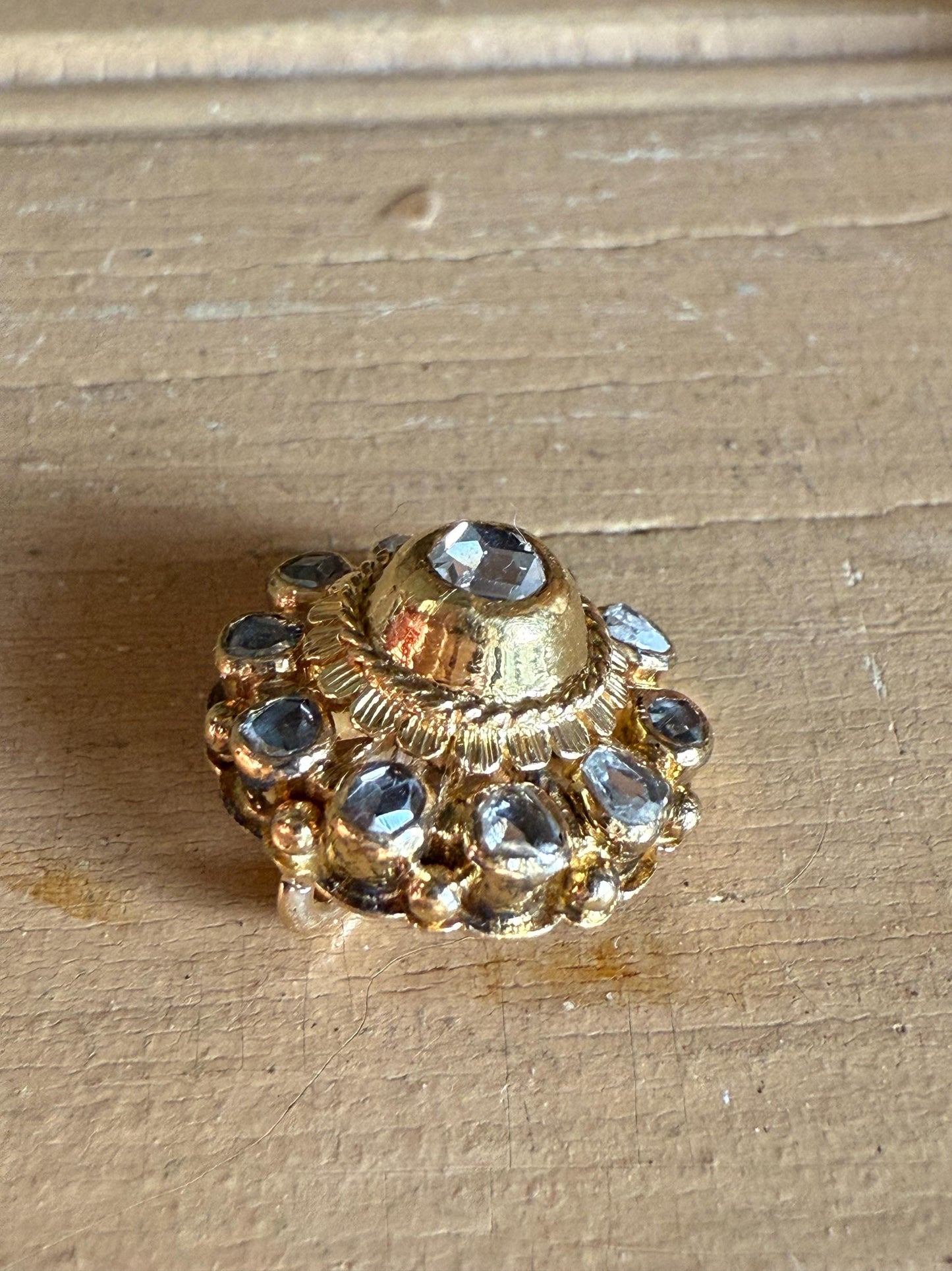 18k Yellow Gold Antique 18th Early 19th Century Table / Rose Cut Diamond Pendant