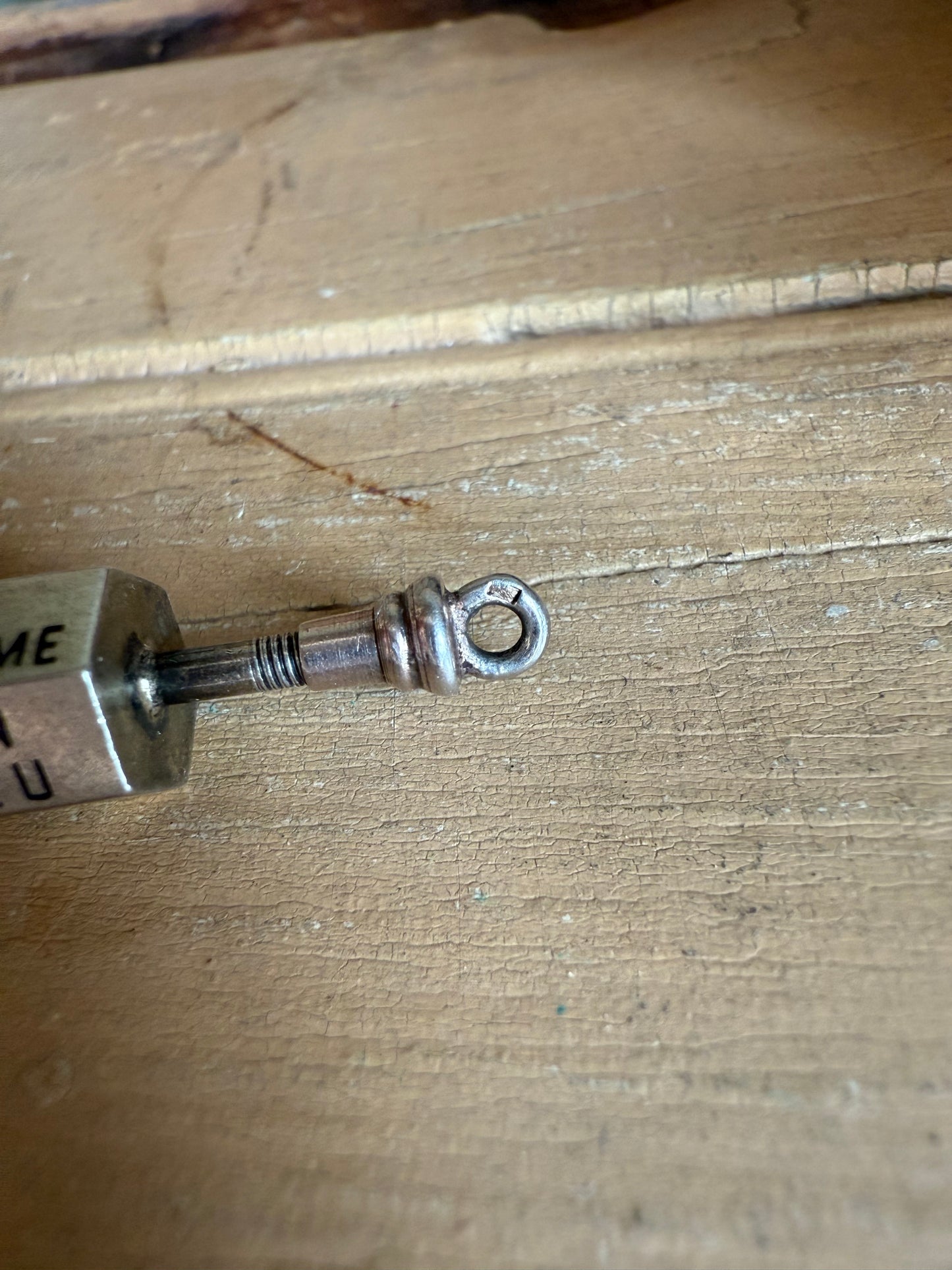 Rare Silver Enameled French He Love Me, He Loves Me Not Spinner Charm Pendant