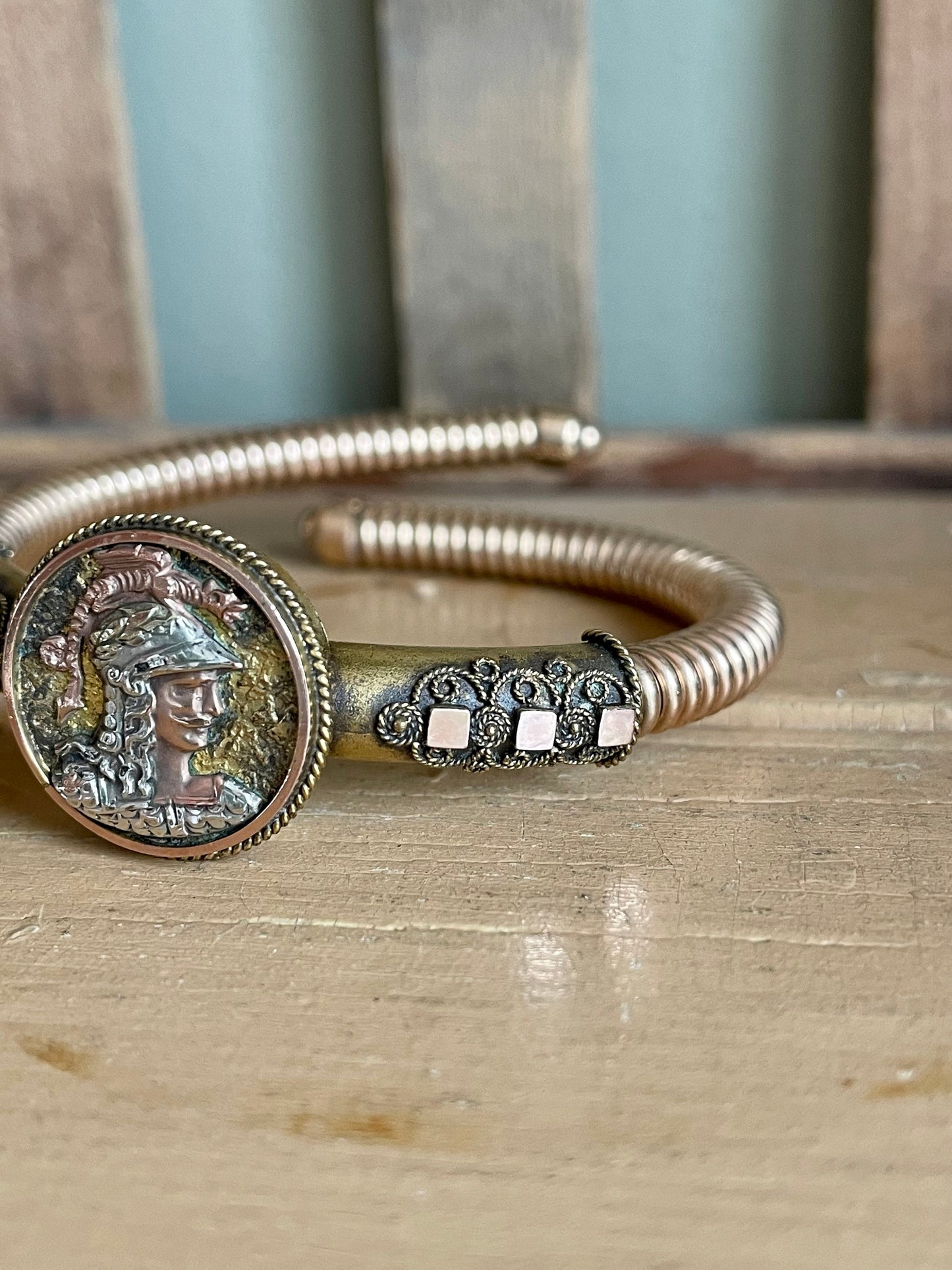 Victorian Tri-Color Gold Solder Flexible Bracelet