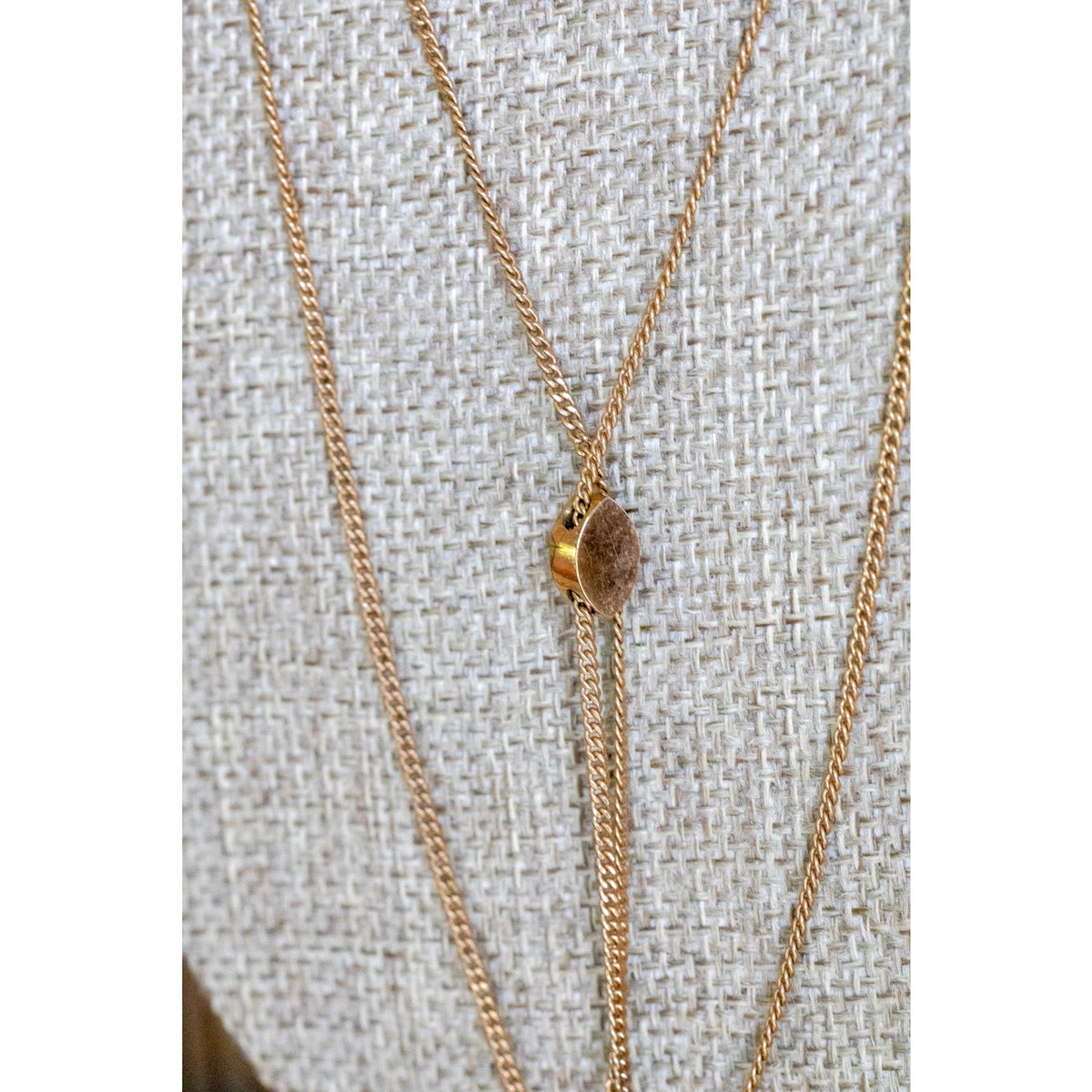 Victorian Long Gold Filled Opal Set Slide Watch Chain