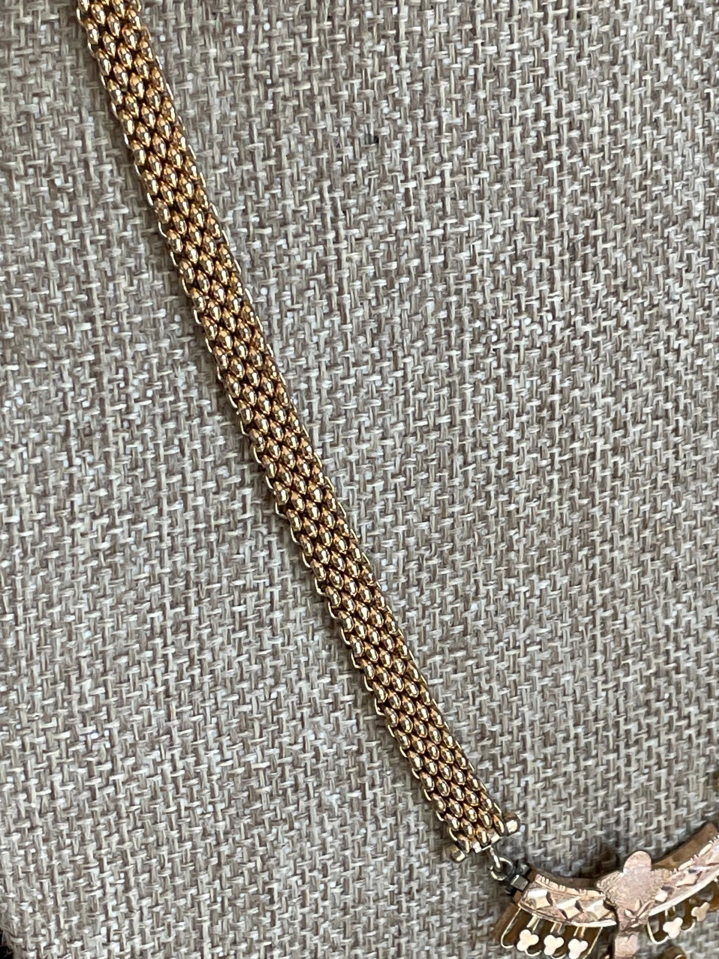 c1880 Victorian Rose Gold Filled Necklace with Sardonyx Carved Cameo