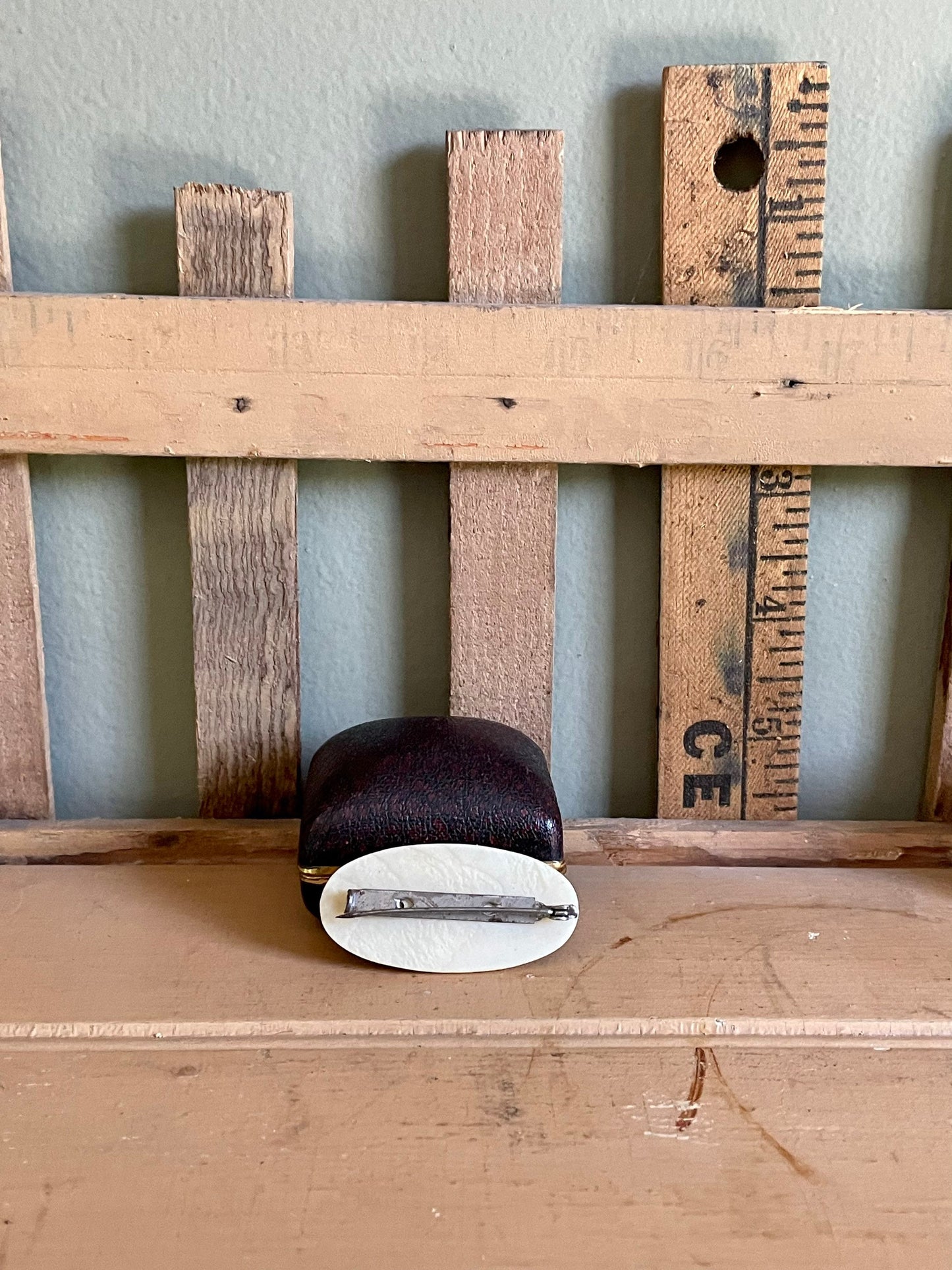 1930 Art Deco Celluloid with Equestrian Essex Crystal Brooch