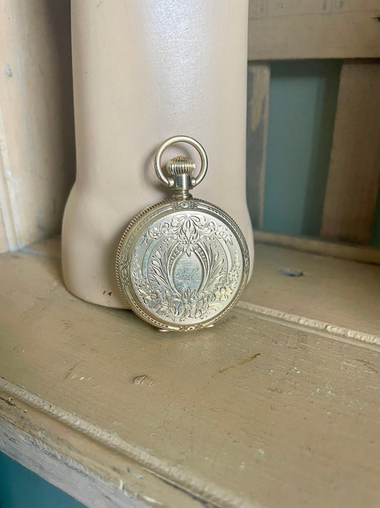 1885 14K Elgin Full Hunter Case Pocket Watch