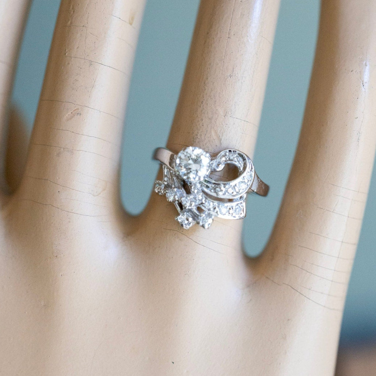 Dreamy Mid-Century Transitional Cut Natural Diamond Ring