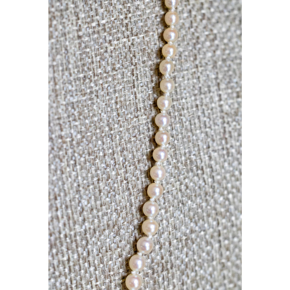 c1930-1940 Graduated Cultured Pearl Strand Necklace with 14K White Gold Clasp