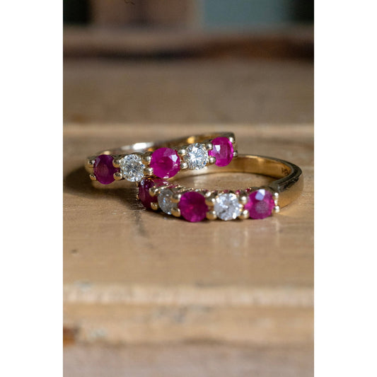 Buy One or Both 14K Effy Natural Ruby and Diamond Bands