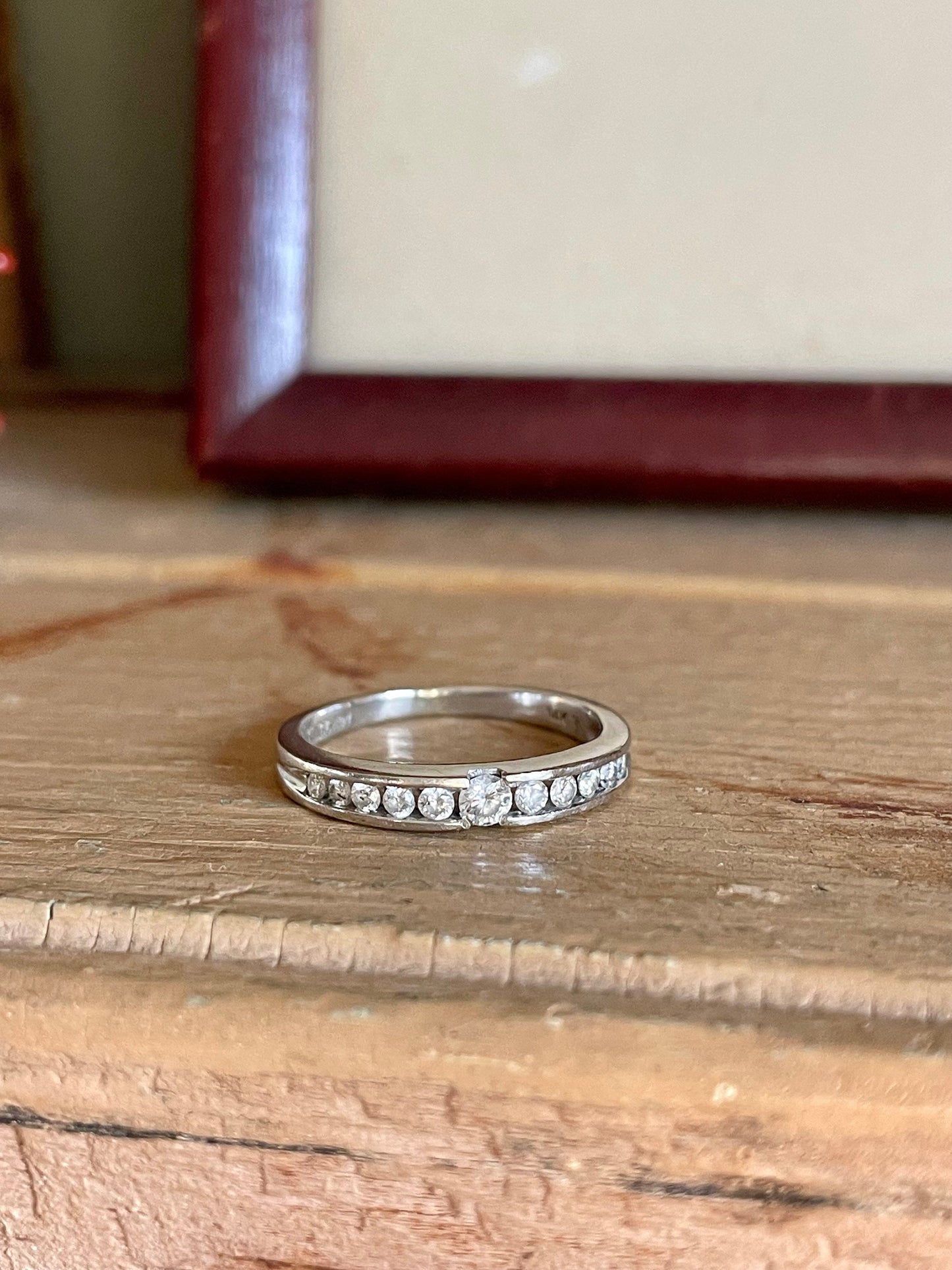 Vintage Kallatti 14K White Gold Approx. .20 ctw Diamond Band