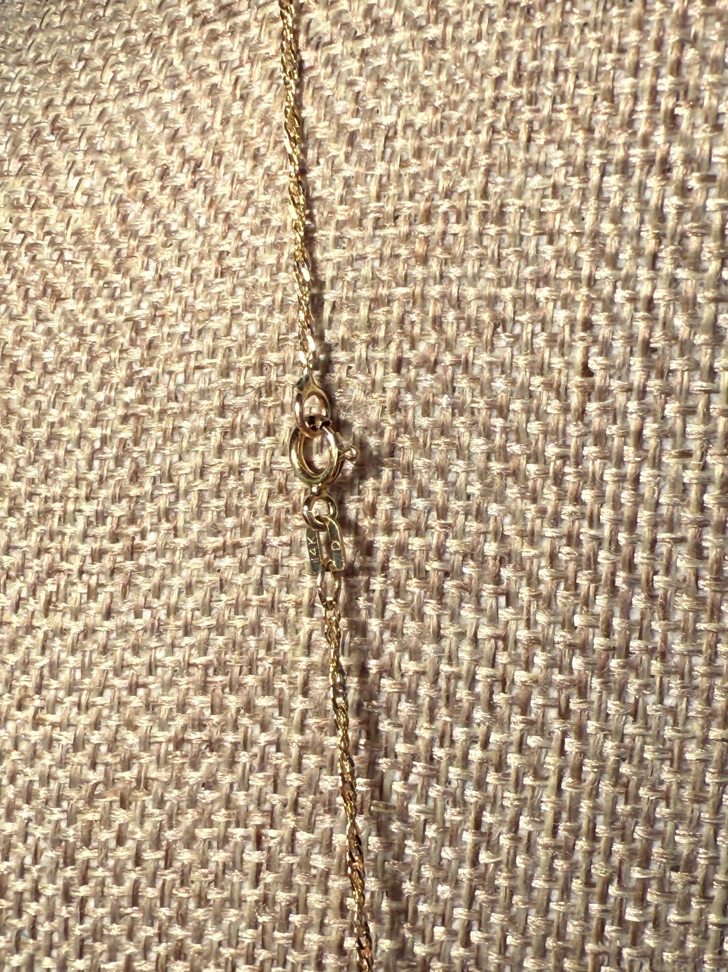 A Vintage 14K Yellow Gold Rectangle Cut Citrine on a 14K Chain