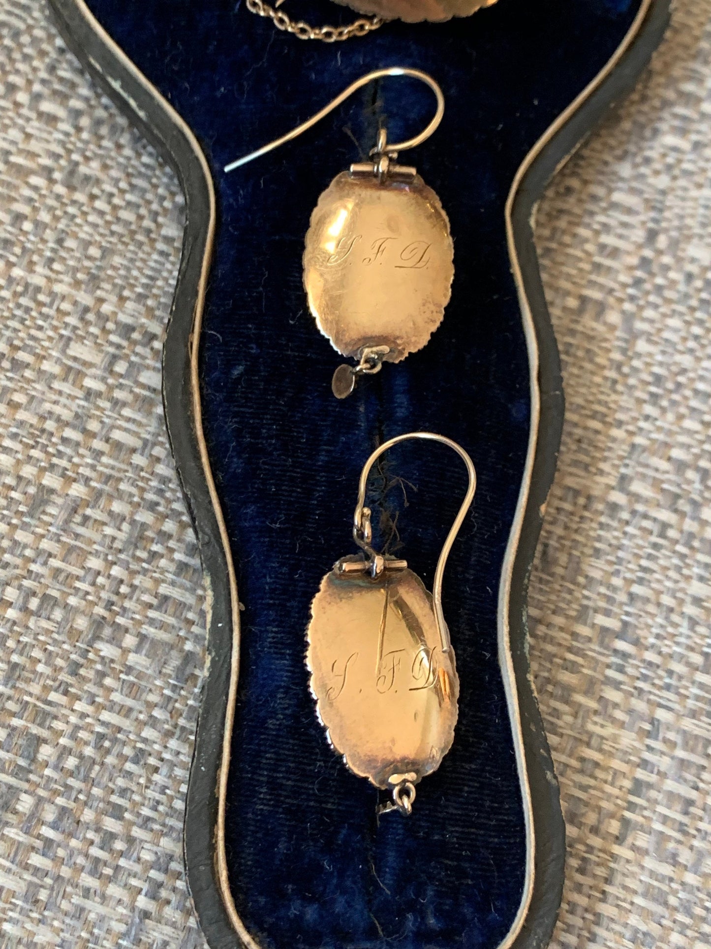 SALE 14K Late Victorian Bohemian Cut Garnet and Pearl Brooch and Matching Earrings