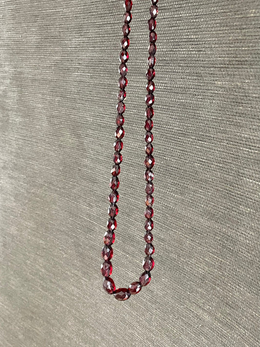 Vintage Faceted Cherry Bakelite Bead Necklace