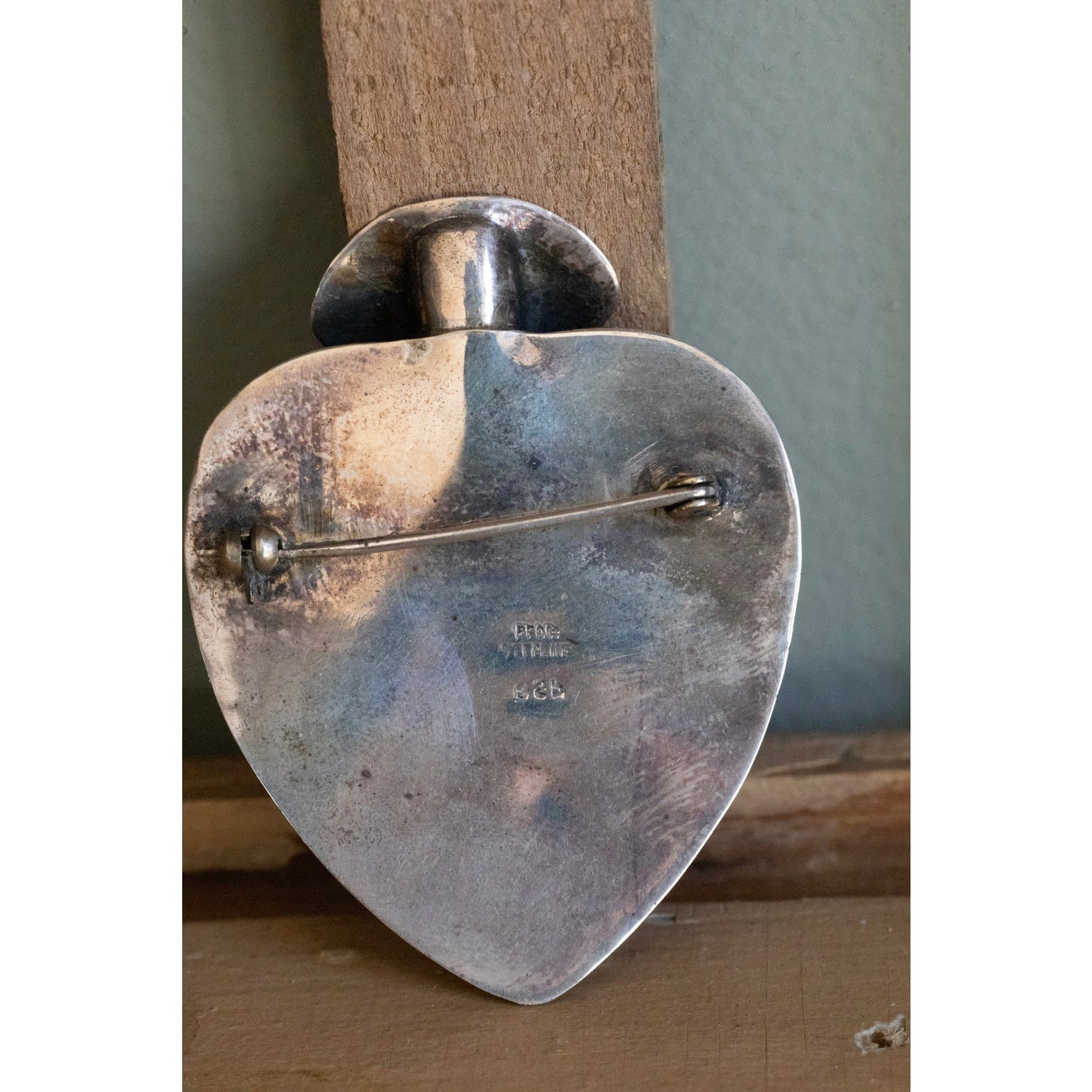 Sterling Silver Tussie Mussie Flower Holder in a Heart Shape