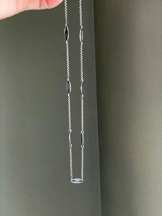 Antique Sterling Silver Hand Made Link Filigree Necklace