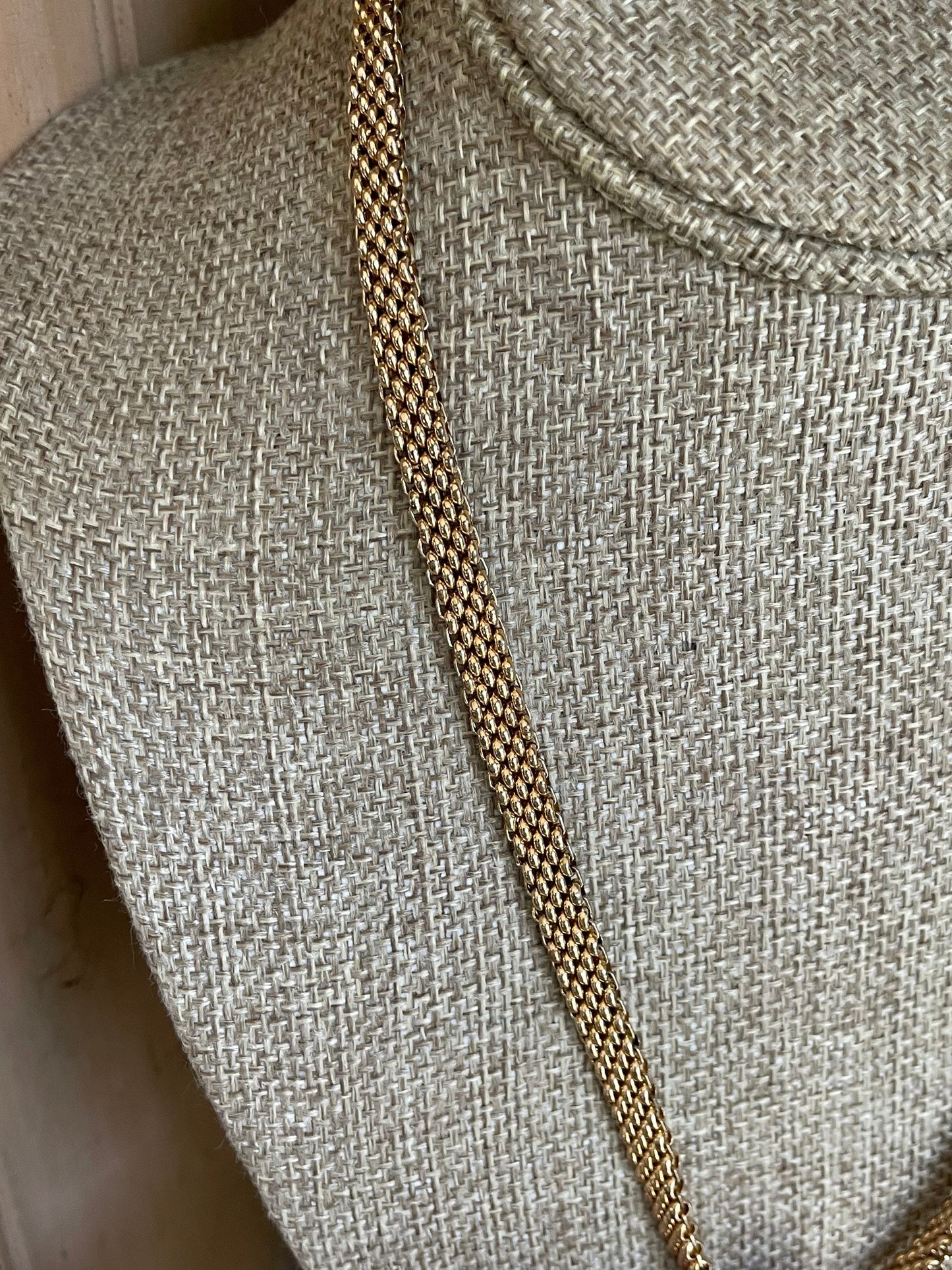 c1880 Victorian Rose Gold Filled Necklace with Sardonyx Carved Cameo