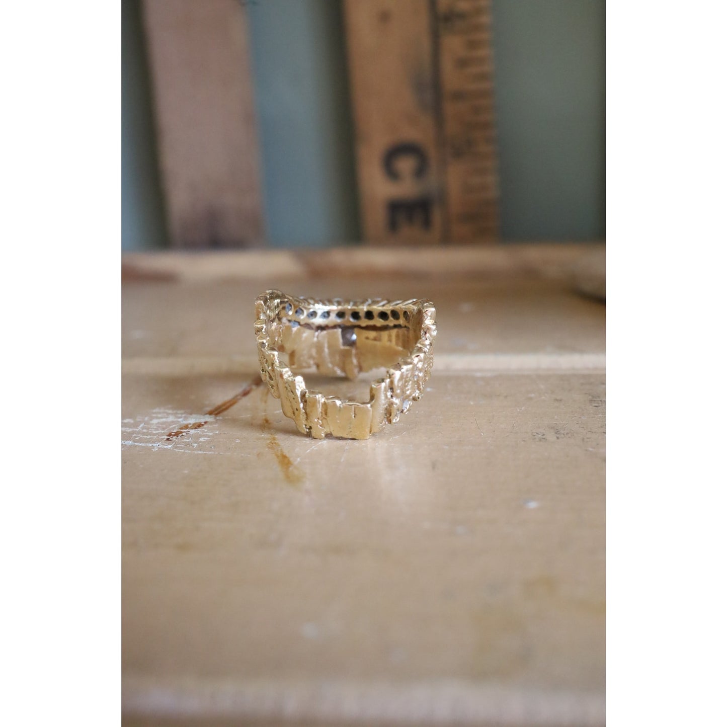 Custom Vintage 1960's 14K Yellow Gold Natural Pear Cut Diamond Ring 1.5 CTW