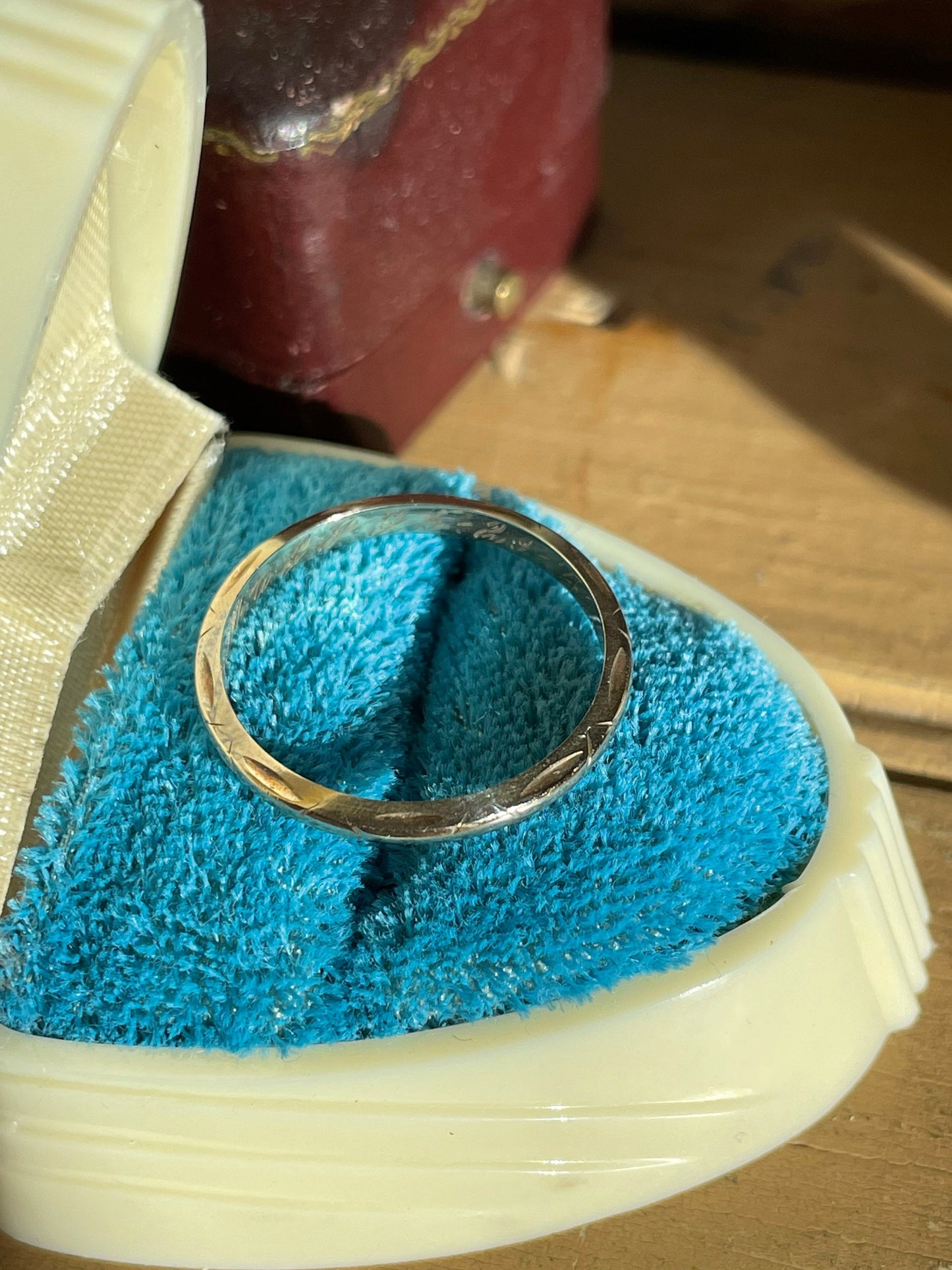 1947 Late Art Deco 14K Yellow Gold Ring with Engraving