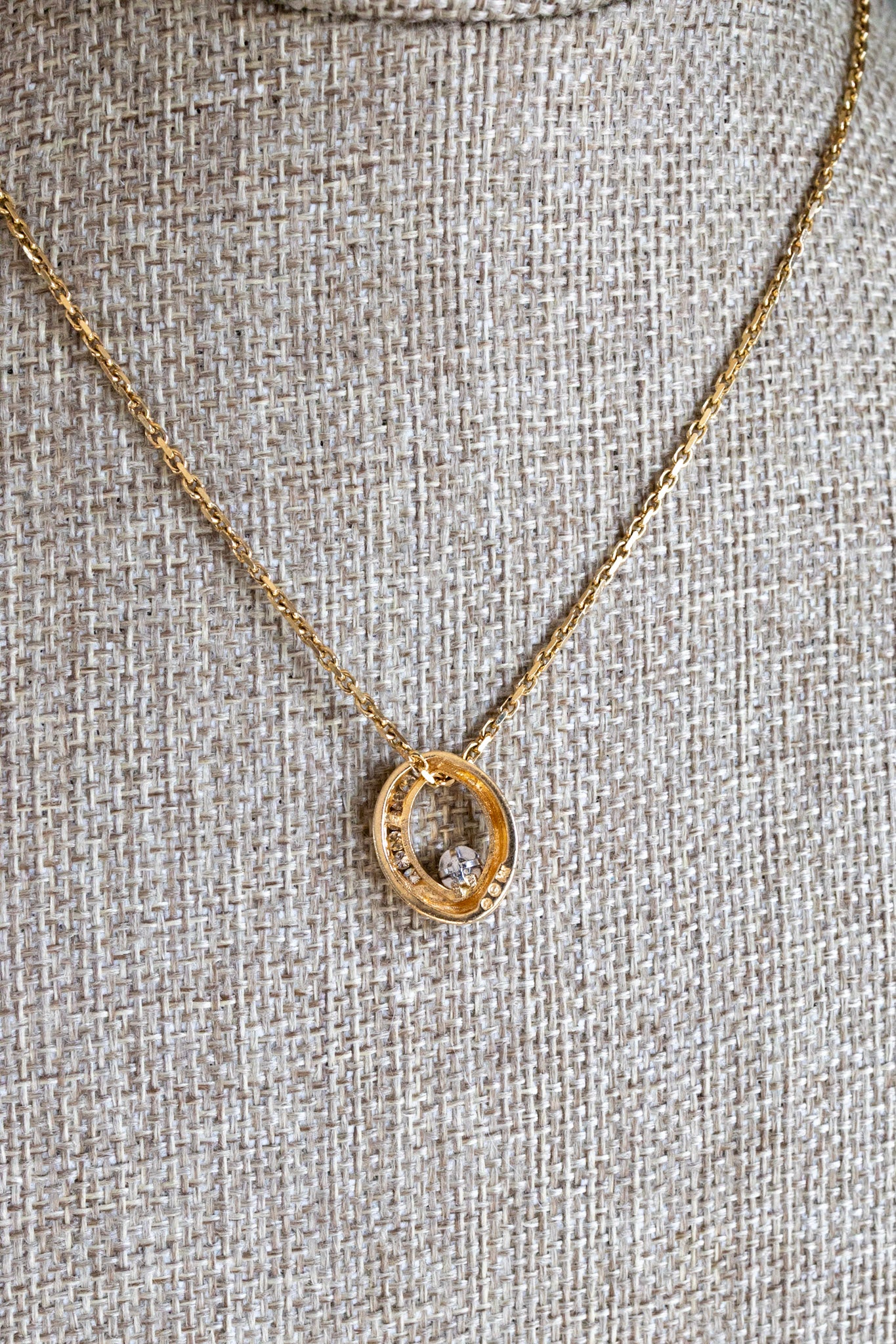A Vintage 1980's 14K Yellow Gold Diamond Pendant With Optional 14K Chain