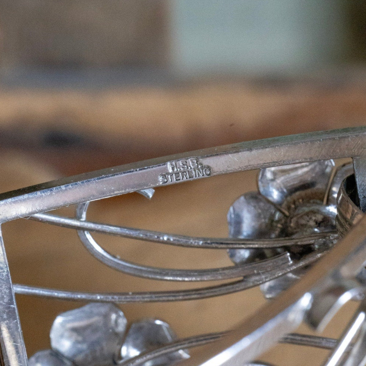 A late 1940's Harry S. Bick & Son Sterling Silver Floral Link Bracelet