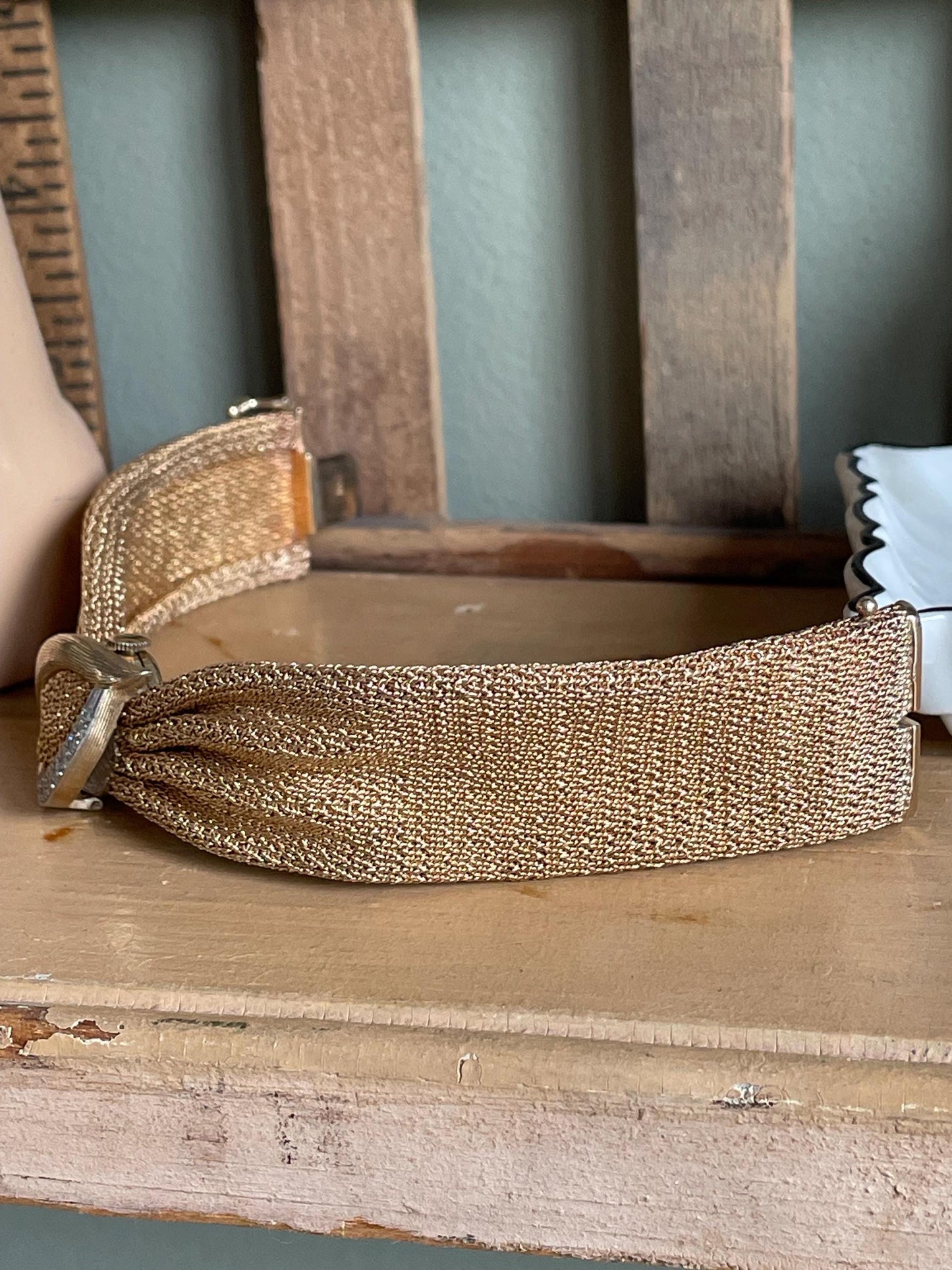 An Exceptional Mid Century Mesh 14K Yellow Gold Longines Surprise Watch