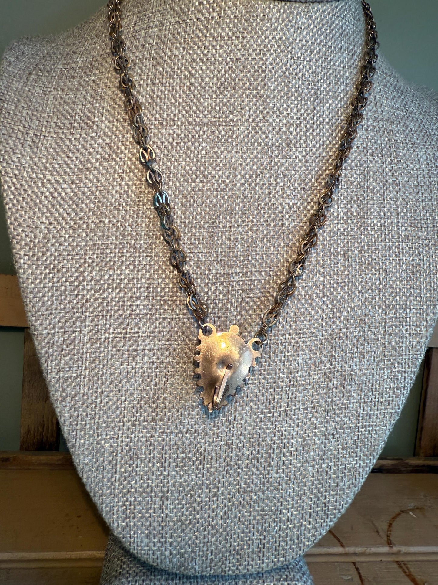 Antique Victorian Gold Filled Agate Cameo Pendant with Hook Necklace