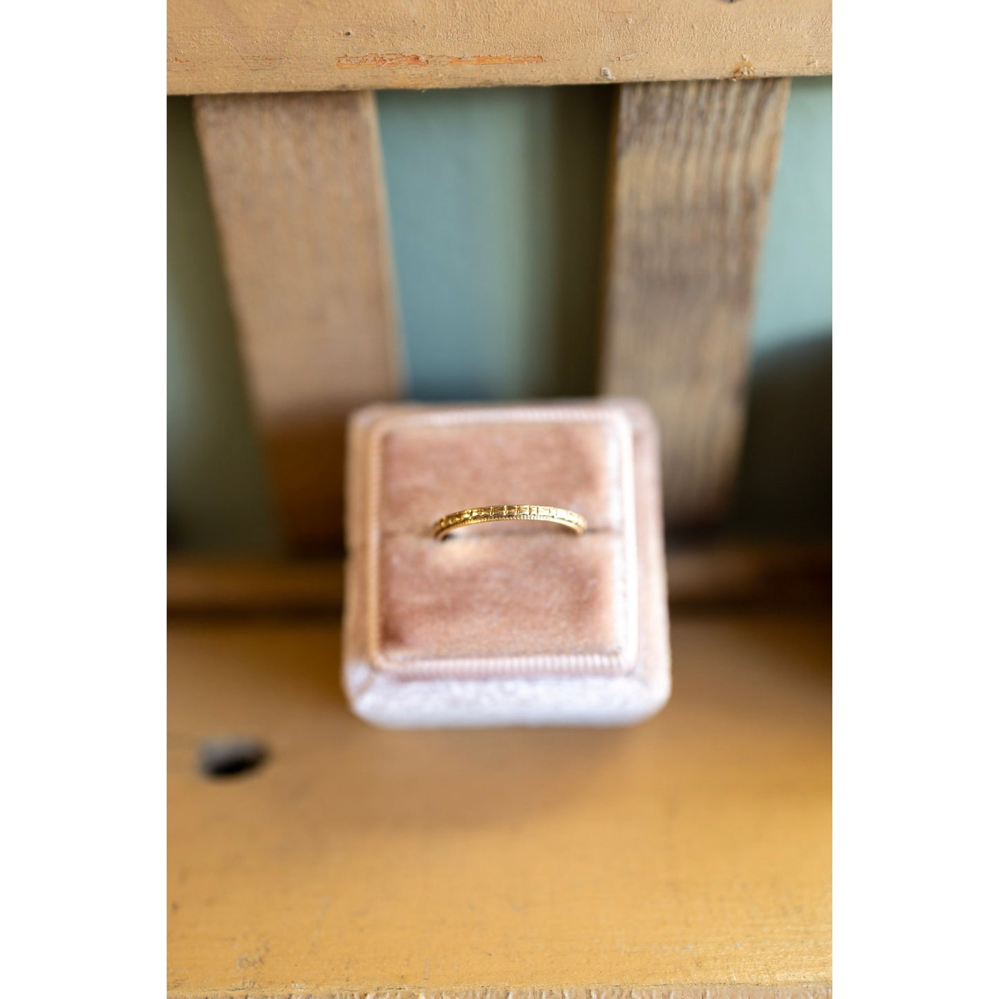 Vintage 14K Yellow Gold Engraved Eternity Band