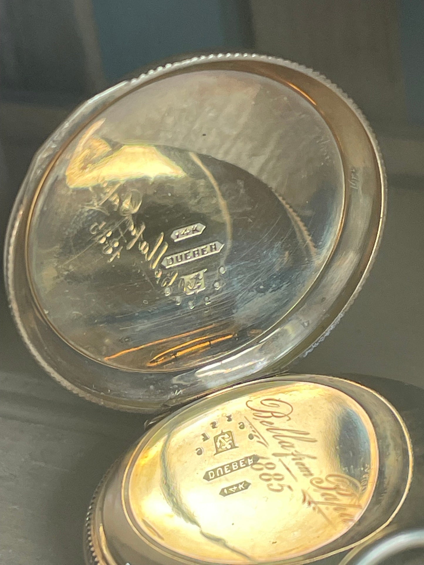 1885 14K Elgin Full Hunter Case Pocket Watch