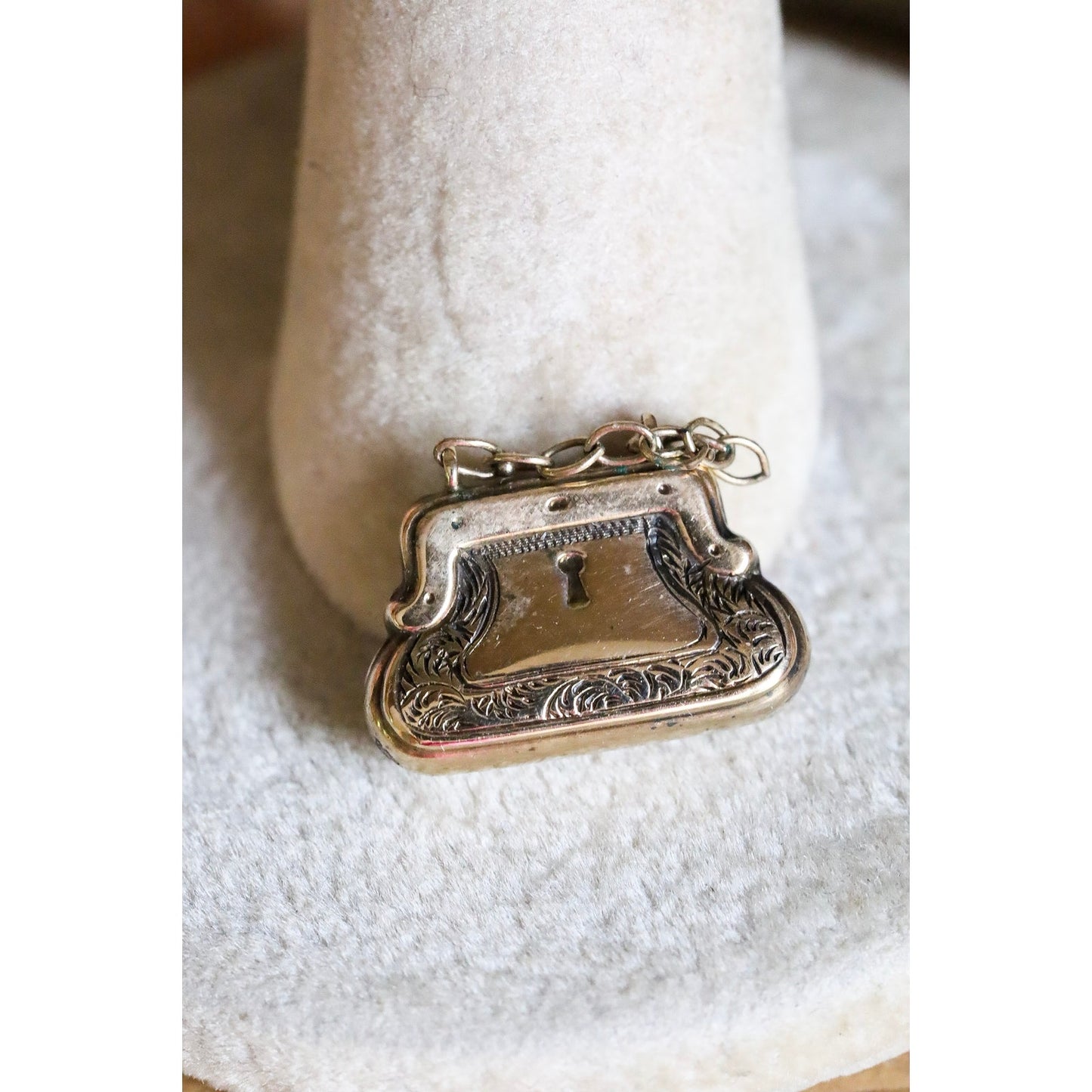 Sweet Antique Victorian Purse 14K Pendant Charm
