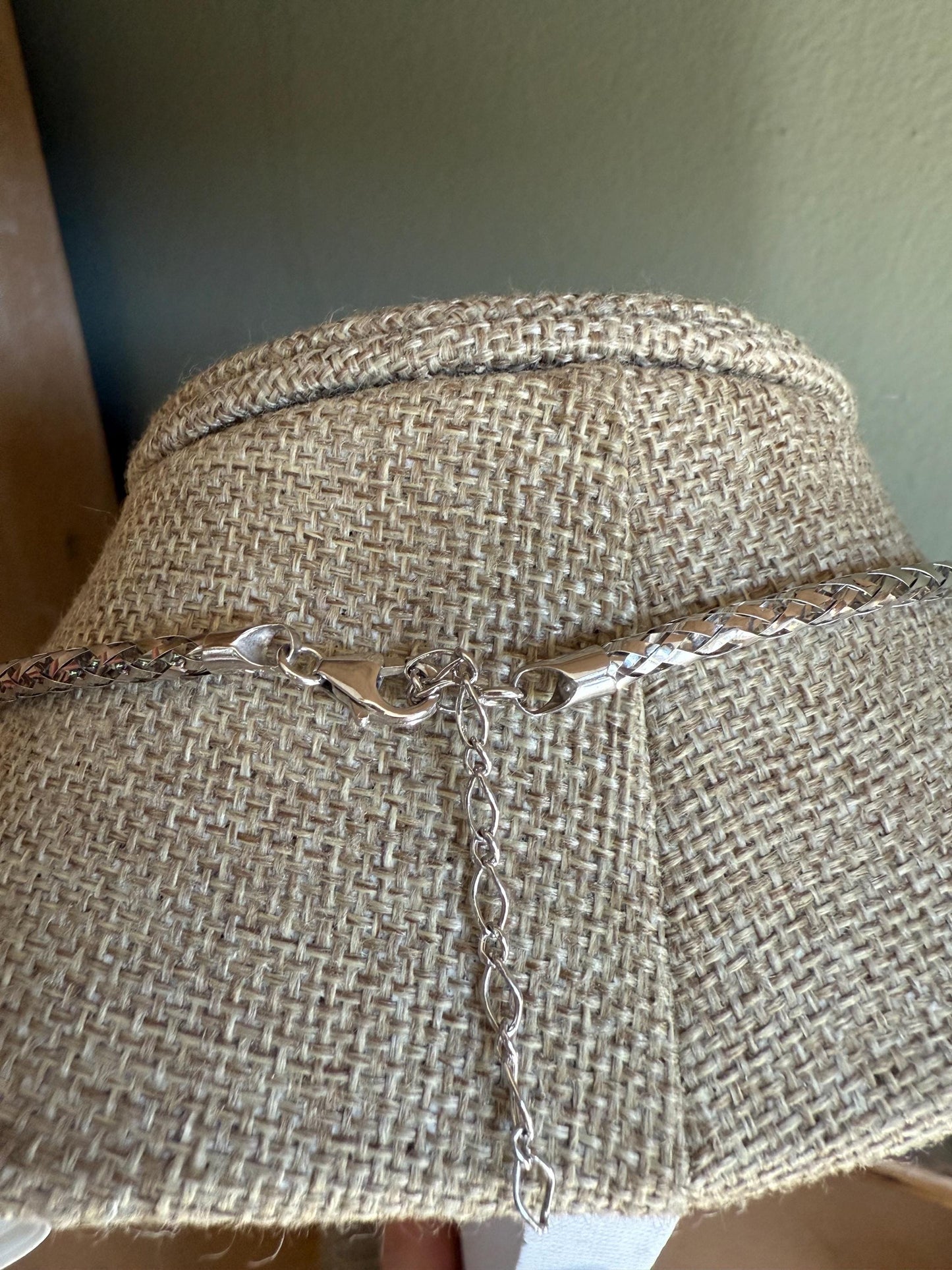 Vintage Milor 14K White Gold Woven Tublar Adjustable Collar Style Necklace